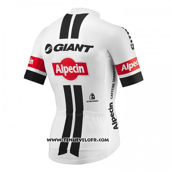 2016 Maillot Ciclismo Giant Alpecin Blanc et Rouge Manches Courtes et Cuissard